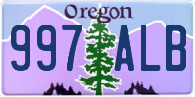 OR license plate 997ALB