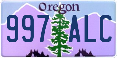 OR license plate 997ALC