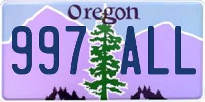 OR license plate 997ALL