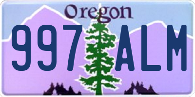 OR license plate 997ALM