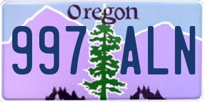 OR license plate 997ALN