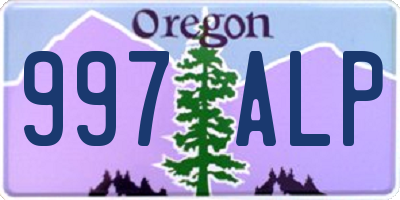 OR license plate 997ALP