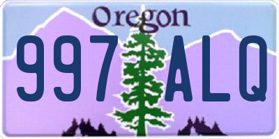 OR license plate 997ALQ