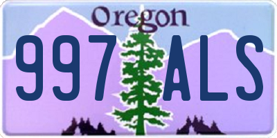 OR license plate 997ALS