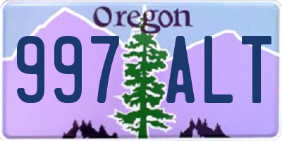 OR license plate 997ALT