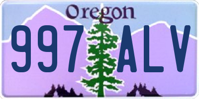 OR license plate 997ALV