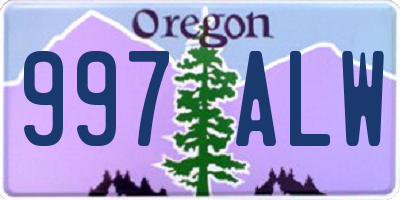 OR license plate 997ALW