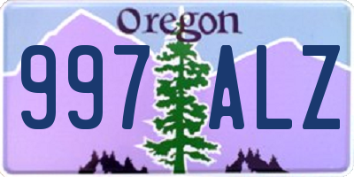 OR license plate 997ALZ