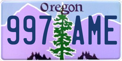 OR license plate 997AME