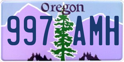 OR license plate 997AMH