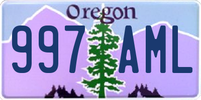 OR license plate 997AML