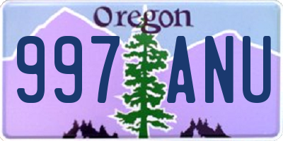 OR license plate 997ANU