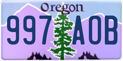 OR license plate 997AOB