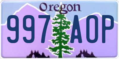 OR license plate 997AOP