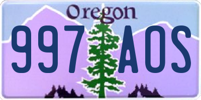 OR license plate 997AOS