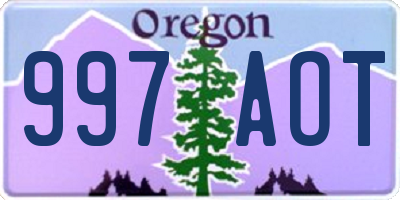 OR license plate 997AOT