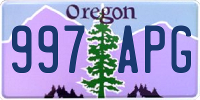 OR license plate 997APG