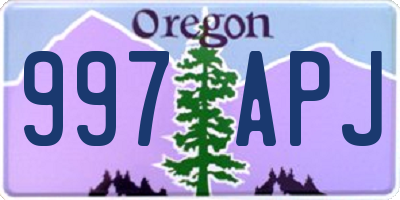 OR license plate 997APJ