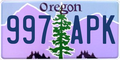 OR license plate 997APK
