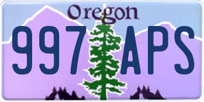 OR license plate 997APS