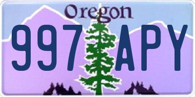 OR license plate 997APY