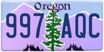 OR license plate 997AQC