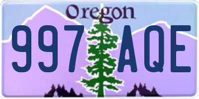 OR license plate 997AQE