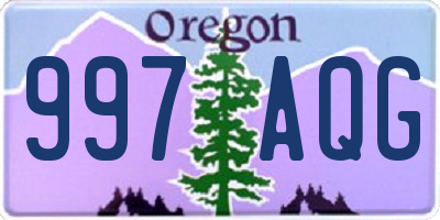 OR license plate 997AQG