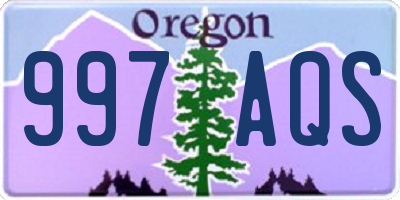 OR license plate 997AQS