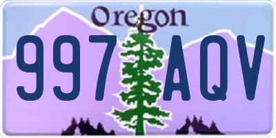 OR license plate 997AQV