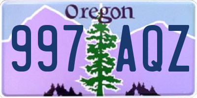 OR license plate 997AQZ