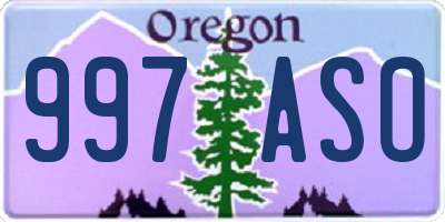 OR license plate 997ASO