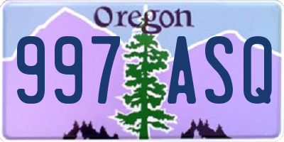 OR license plate 997ASQ
