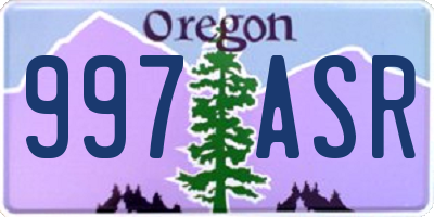 OR license plate 997ASR