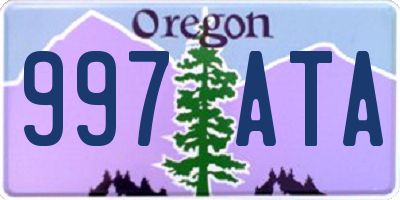 OR license plate 997ATA