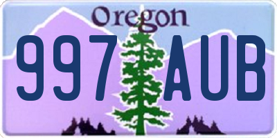 OR license plate 997AUB