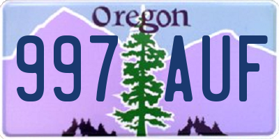 OR license plate 997AUF