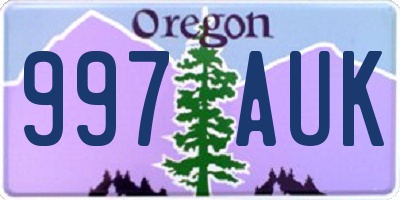 OR license plate 997AUK