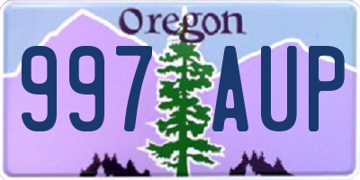 OR license plate 997AUP