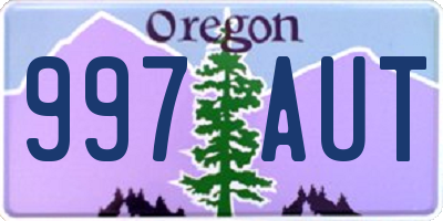 OR license plate 997AUT