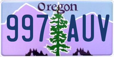 OR license plate 997AUV
