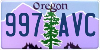 OR license plate 997AVC