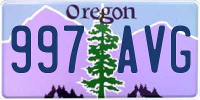 OR license plate 997AVG