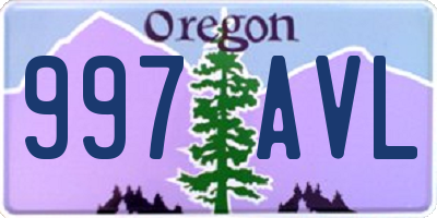OR license plate 997AVL