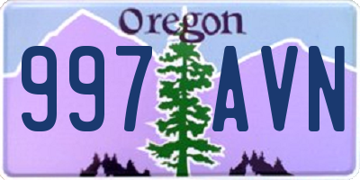 OR license plate 997AVN