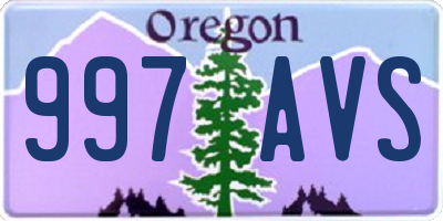 OR license plate 997AVS