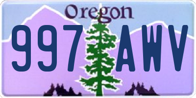 OR license plate 997AWV
