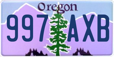 OR license plate 997AXB