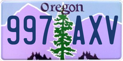 OR license plate 997AXV