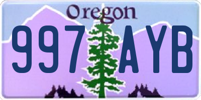 OR license plate 997AYB